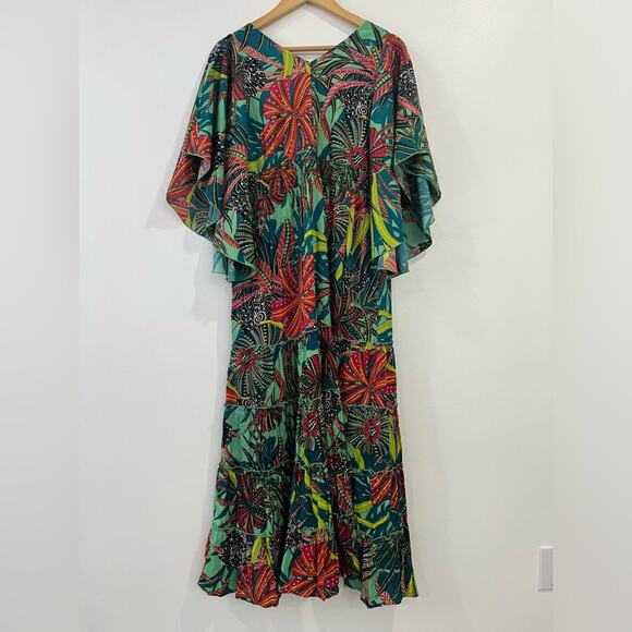 NEW Anthropologie Boemo Tropical Maxi Dress M Resort Vacation Glam - Picture 11 of 11
